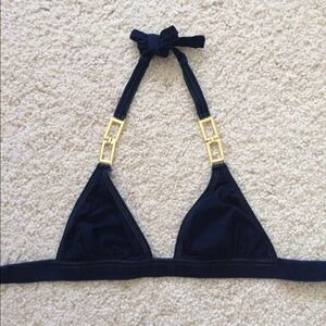 Vix halter bikini top w/gold metal hardware